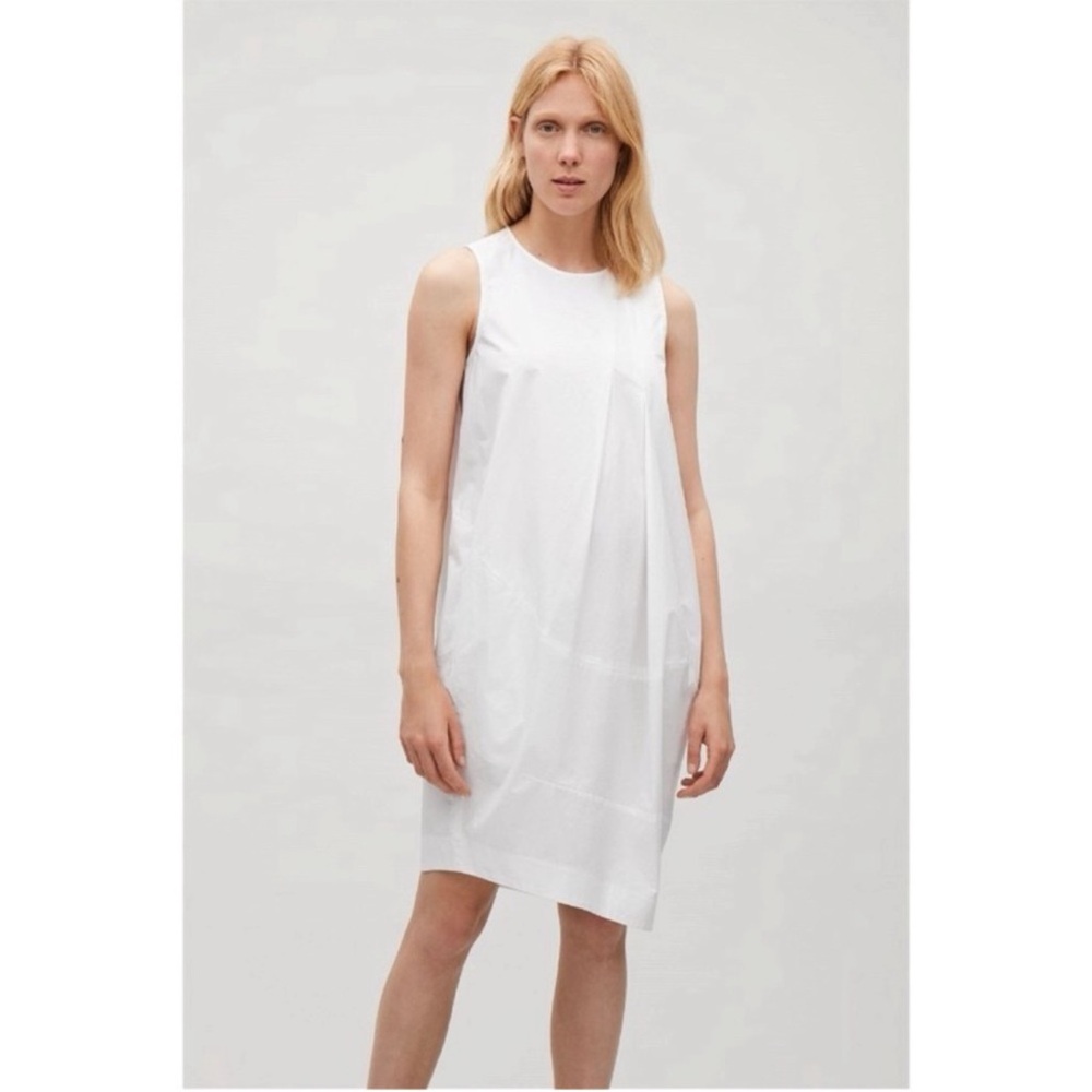 COS Voluminous Poplin Dress in White - EU 32